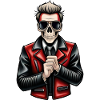 Biker cartoon skeleton