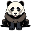 Cute panda sitting