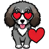 Love dog with a heart
