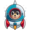 Cat in a rocket
