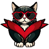Katze mit Herzbrille