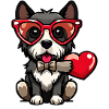 Love dog with a heart