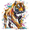 Tigre en colère. Fureur à la graffiti.