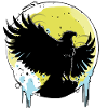 Adler vor Vollmond