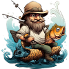 Cartoon Fisherman