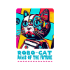 Robot Cat's Futuristic Cat Print