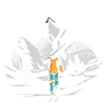 Skiing in the mountains