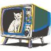 Chat rétro à la télé