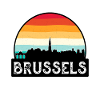 Brüssel Belgien Flagge Skyline Reisesouvenir