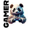 Gamer lettering with cool panda