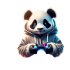 Gamer lettering with cool panda