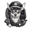 Chihuahua | Chapeau Policier Chien Drôle