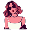 Retro Pink Woman with Glasses