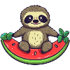 Sloth with watermelon - Relaxed design