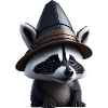 Raccoon with hat