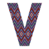 Monogram Letter V- geometric pattern