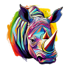 Nashorn farbig