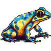 Bunter Pixel 8 Bit Pfeilgiftfrosch