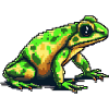 Poison dart frog in 8 bit retro pixel graphics
