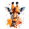 Aquarell-giraffe – Farbenfrohe