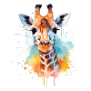 Watercolor giraffe – Colorful