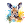 Entzückendes Känguru-aquarell