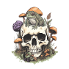 frog in a skull