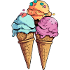 Kirsch-Pistazien-Melonen-Eis