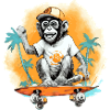 Kiki the skater monkey