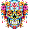 Mexicaanse schedel, bloemen, schedel, bloemen
