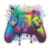 Gaming Controller Rainbow Splash
