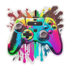 Gaming Controller Rainbow Splash