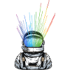 Space Light Astronaut - Regenbogen Strahlen