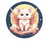 Cat angel in the sunset