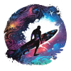 surfer on the galaxy