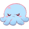 Blue grumpy octopus