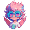 Little cute angel with glasses