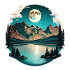 Moonlit Mountain Sea