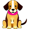Brown cute dog, sitting