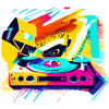 Graffiti style vinyl turntable
