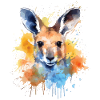 Entzückendes Känguru-aquarell