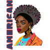 Black lady with American lettering