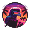 Synthwave eagle wearing sunglasses
