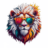 Neon Sunglass Lion