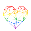 Polygon Coeur Arc-en-ciel Amour LGBT