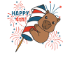 Capybara for the Fourth of July Fireworks Rocket