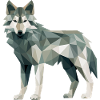 Wolf Geometric Drawing