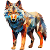Wolf Geometric Drawing