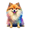 Miniature Spitz Geometric Drawing