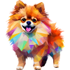 Miniature Spitz Geometric Drawing